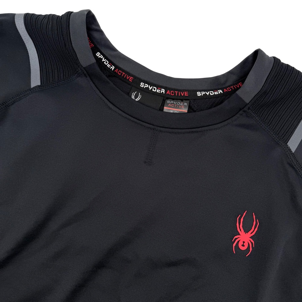 Spyder Active Mens ProWeb Long Sleeve Performance Shirt Black XL SPM100U Logo